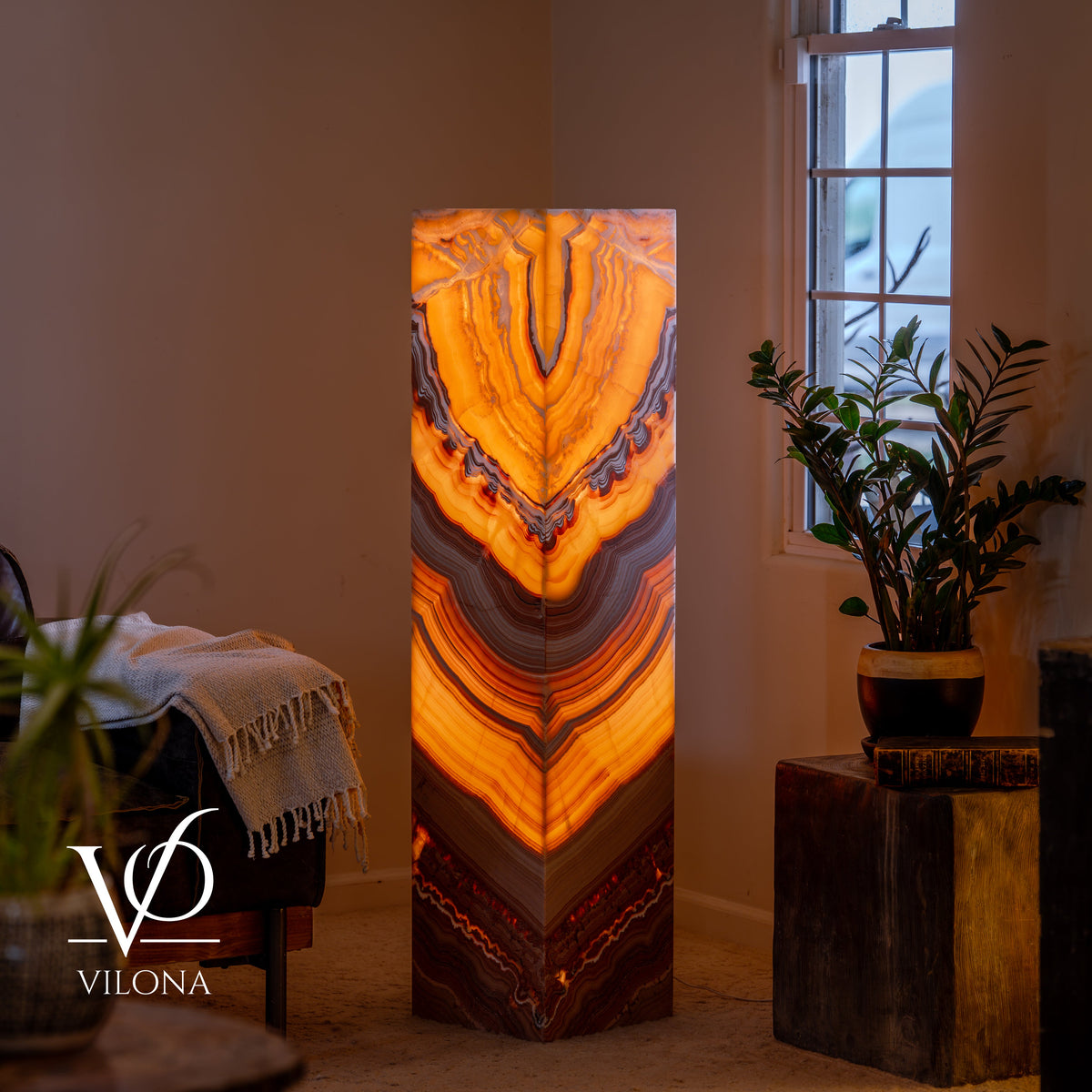 Miami Sunset Onyx Floor Lamp - 51.25" Tall - (#1)