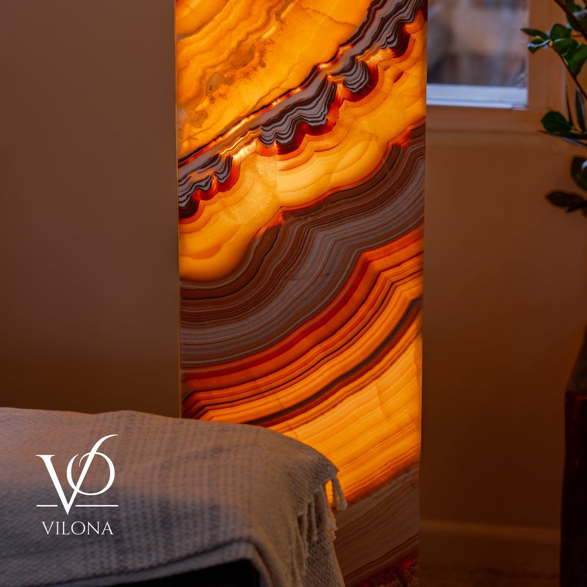 Miami Sunset Onyx Floor Lamp - 51.25" Tall - (#1)