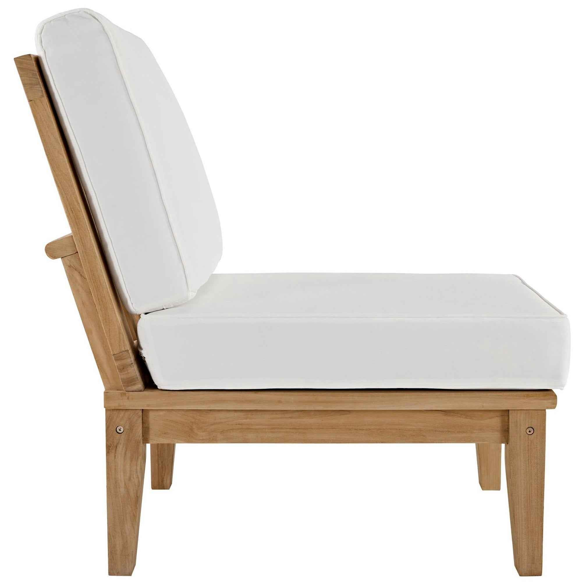 Patio Teak Sectional Set - Patio Elegance Marina 8-Piece Outdoor Teak Sectional Set by Modway