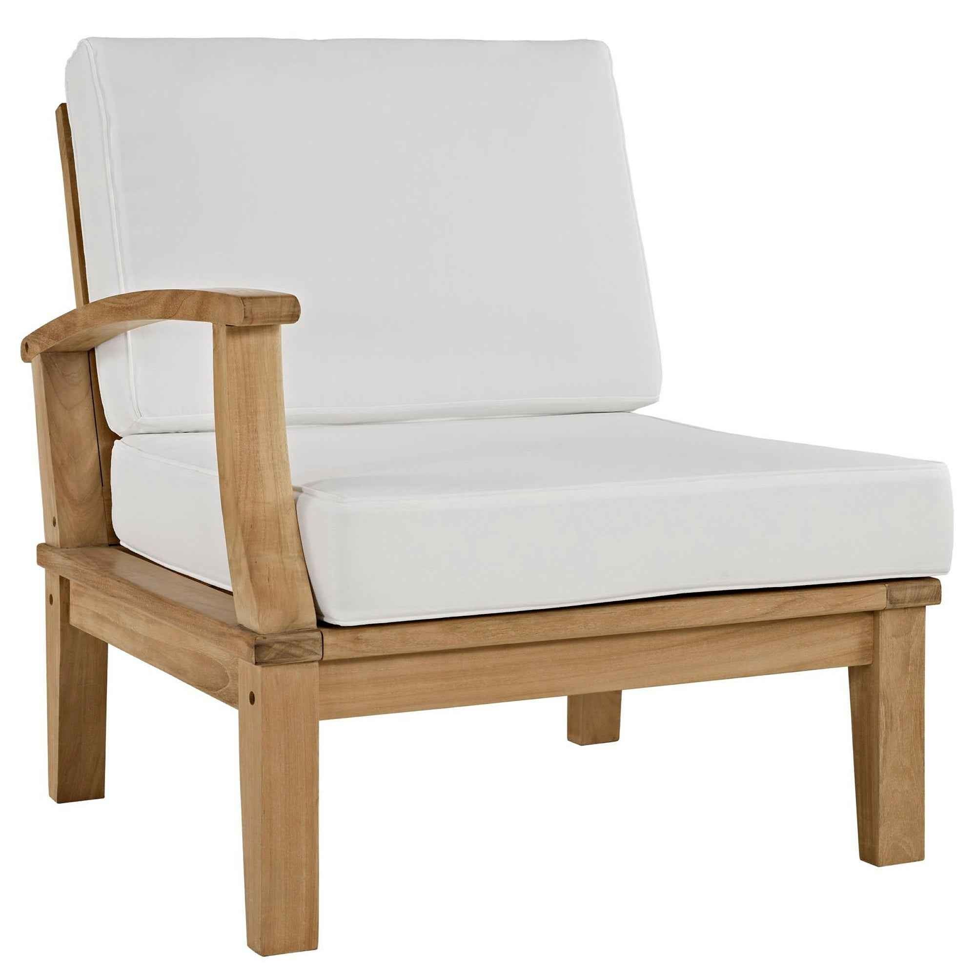 Patio Teak Sectional Set - Patio Elegance Marina 8-Piece Outdoor Teak Sectional Set by Modway