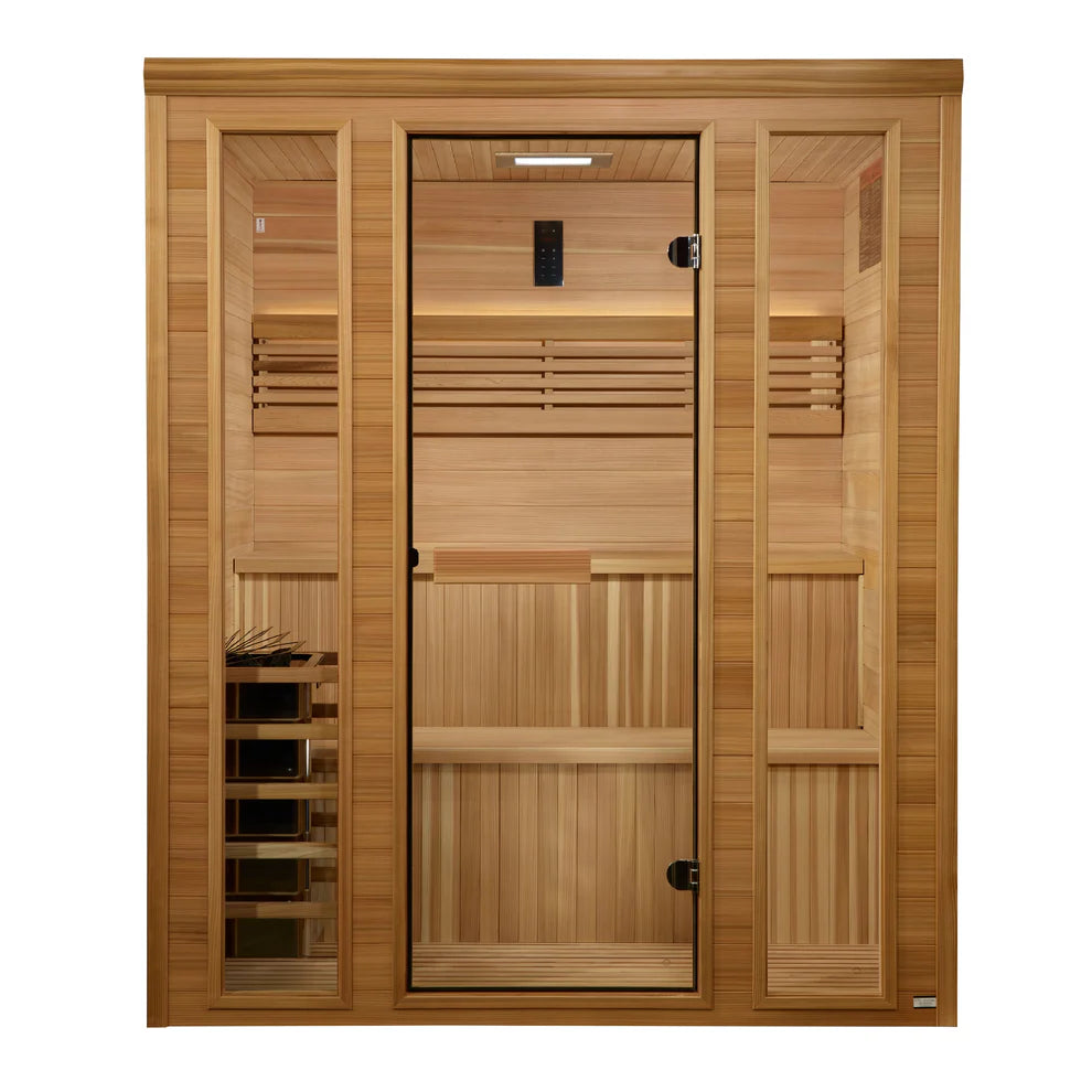 Golden Designs Engelberg 6 Person Traditional Steam Sauna – Pacific Premium Clear Cedar GDI-7060-01