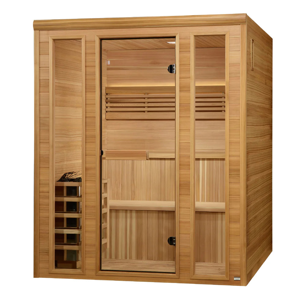 Golden Designs Engelberg 6 Person Traditional Steam Sauna – Pacific Premium Clear Cedar GDI-7060-01