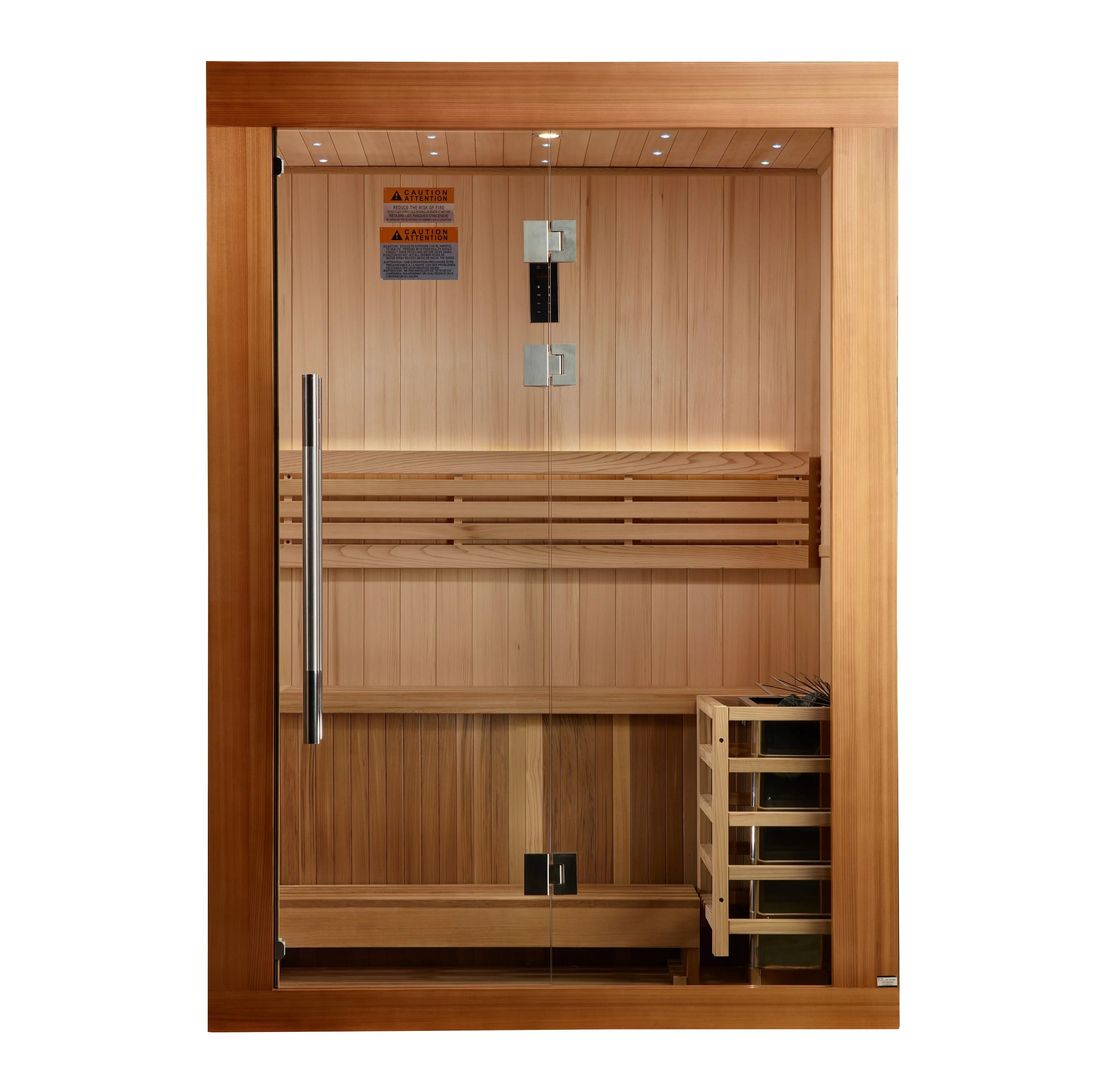 Golden Designs  Sundsvall 2 Person Traditional Sauna – Canadian Red Cedar Interior and Pacific Premium Clear Cedar Exterior GDI-7289-02
