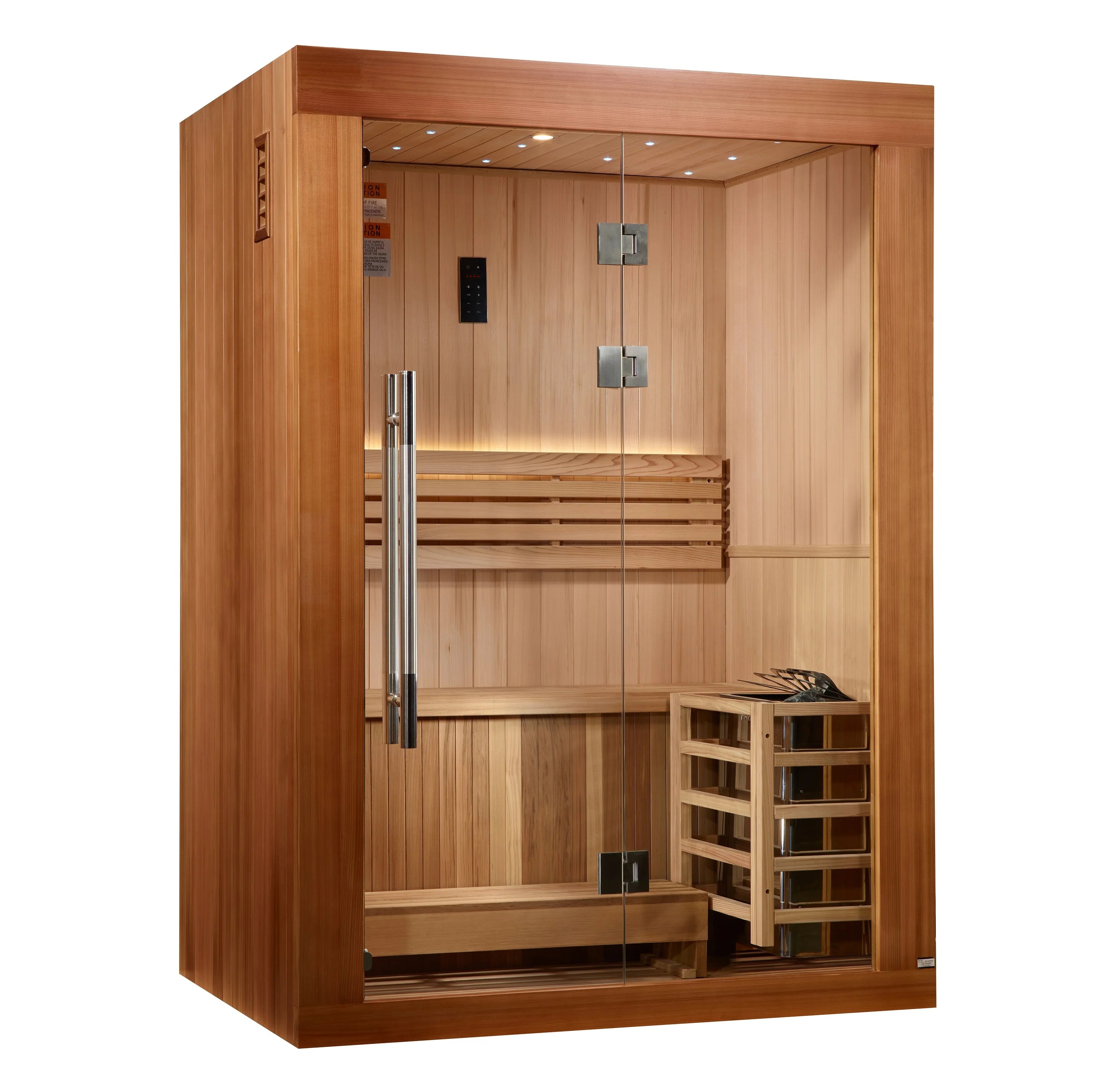 Golden Designs  Sundsvall 2 Person Traditional Sauna – Canadian Red Cedar Interior and Pacific Premium Clear Cedar Exterior GDI-7289-02