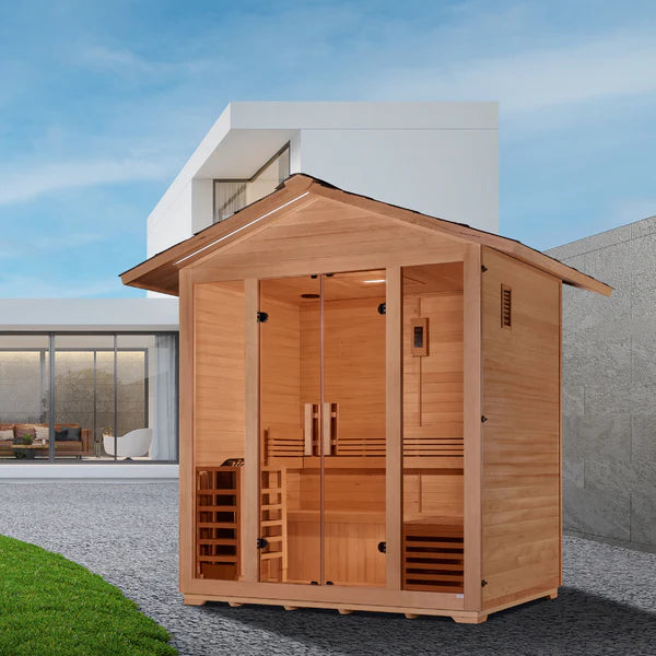 Golden Designs Vorarlberg 5 Person Traditional Outdoor Steam Sauna –  Canadian Hemlock GDI-8105-01