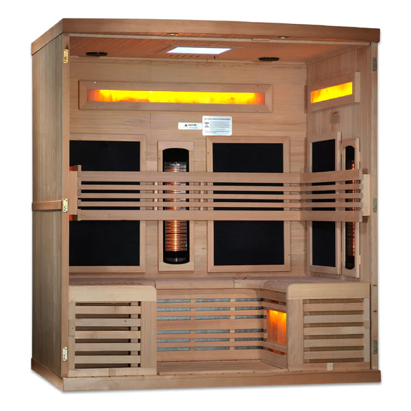 Golden Designs Zenith 6 Person Commercial Full Spectrum Infrared Himalayan Salt Sauna GDI-8260-01