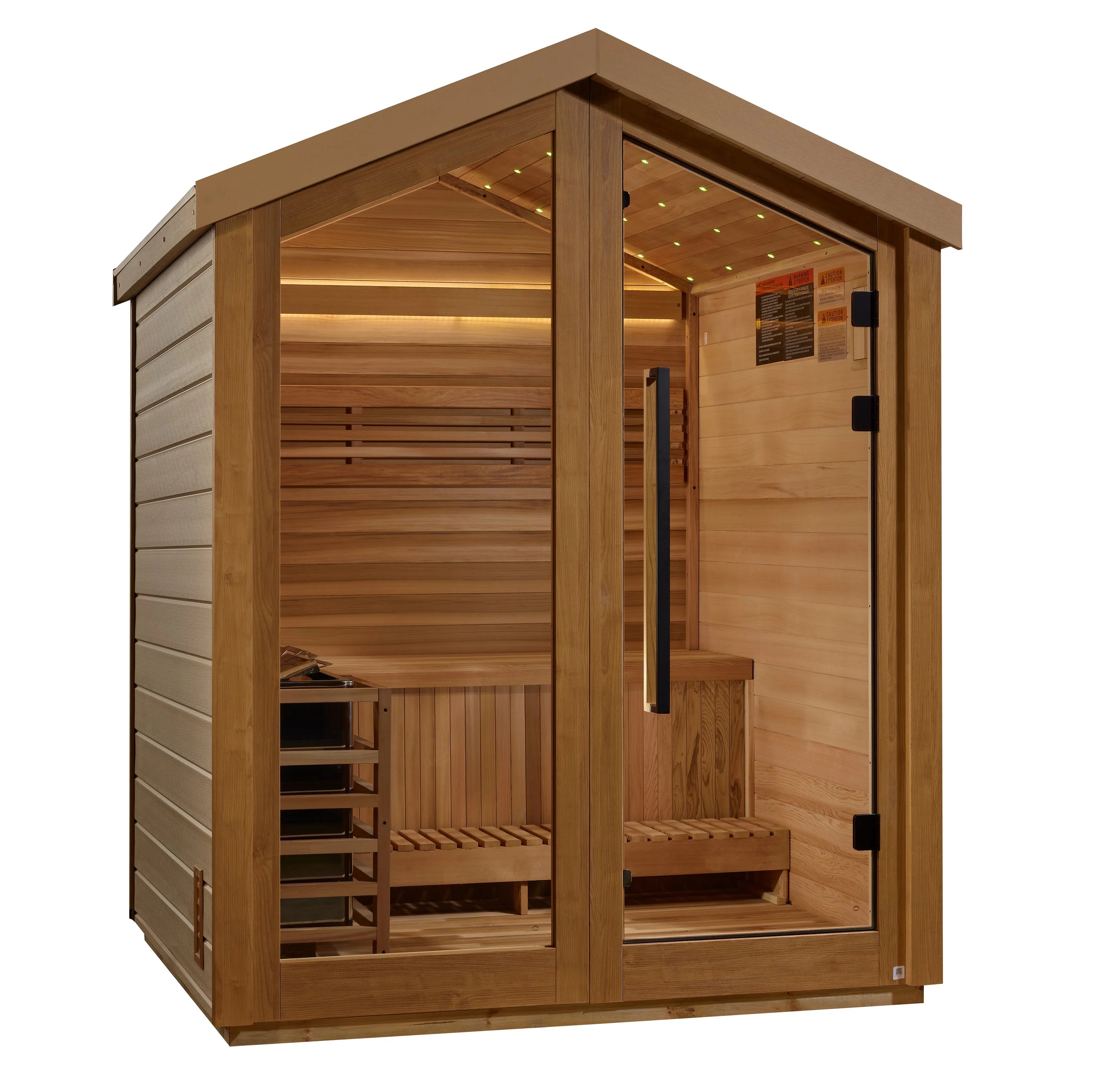 Golden Designs Savonlinna 3 Person Outdoor Traditional Sauna  – Canadian Red Cedar Interior GDI-8503-01