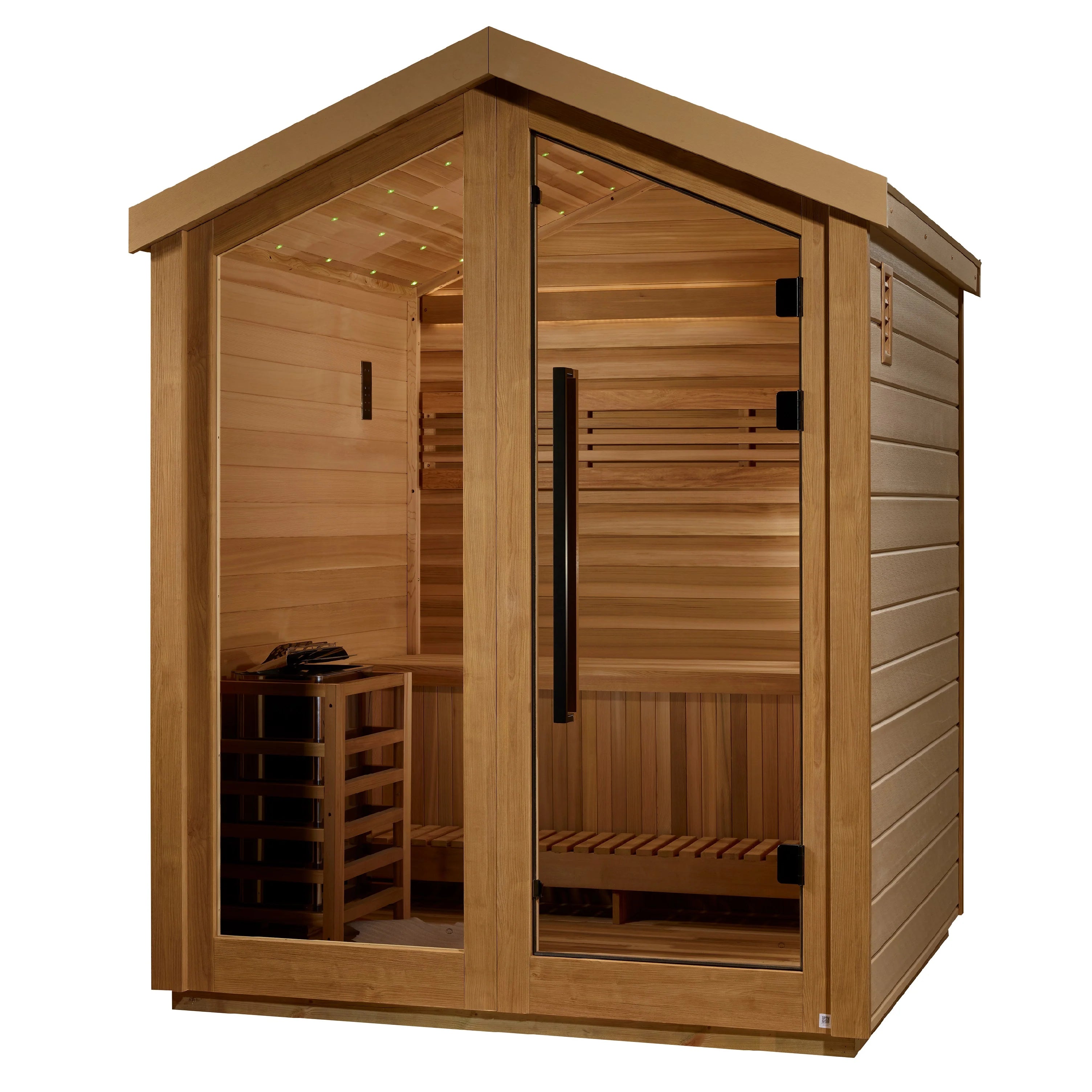 Golden Designs Savonlinna 3 Person Outdoor Traditional Sauna  – Canadian Red Cedar Interior GDI-8503-01