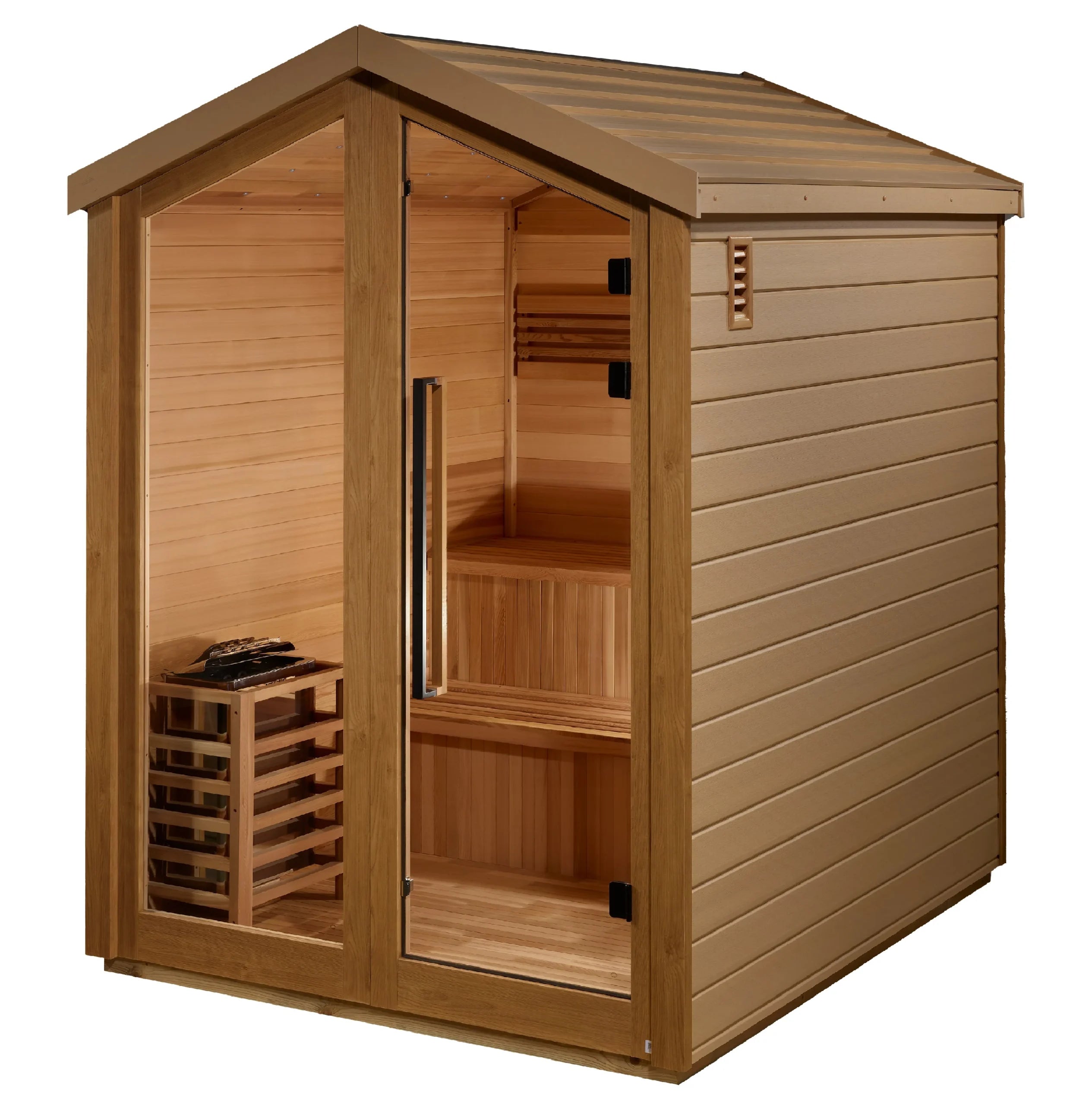 Golden Designs Kaarina 6 Person Outdoor Traditional Sauna – Canadian Red Cedar Interior GDI‐8506‐01
