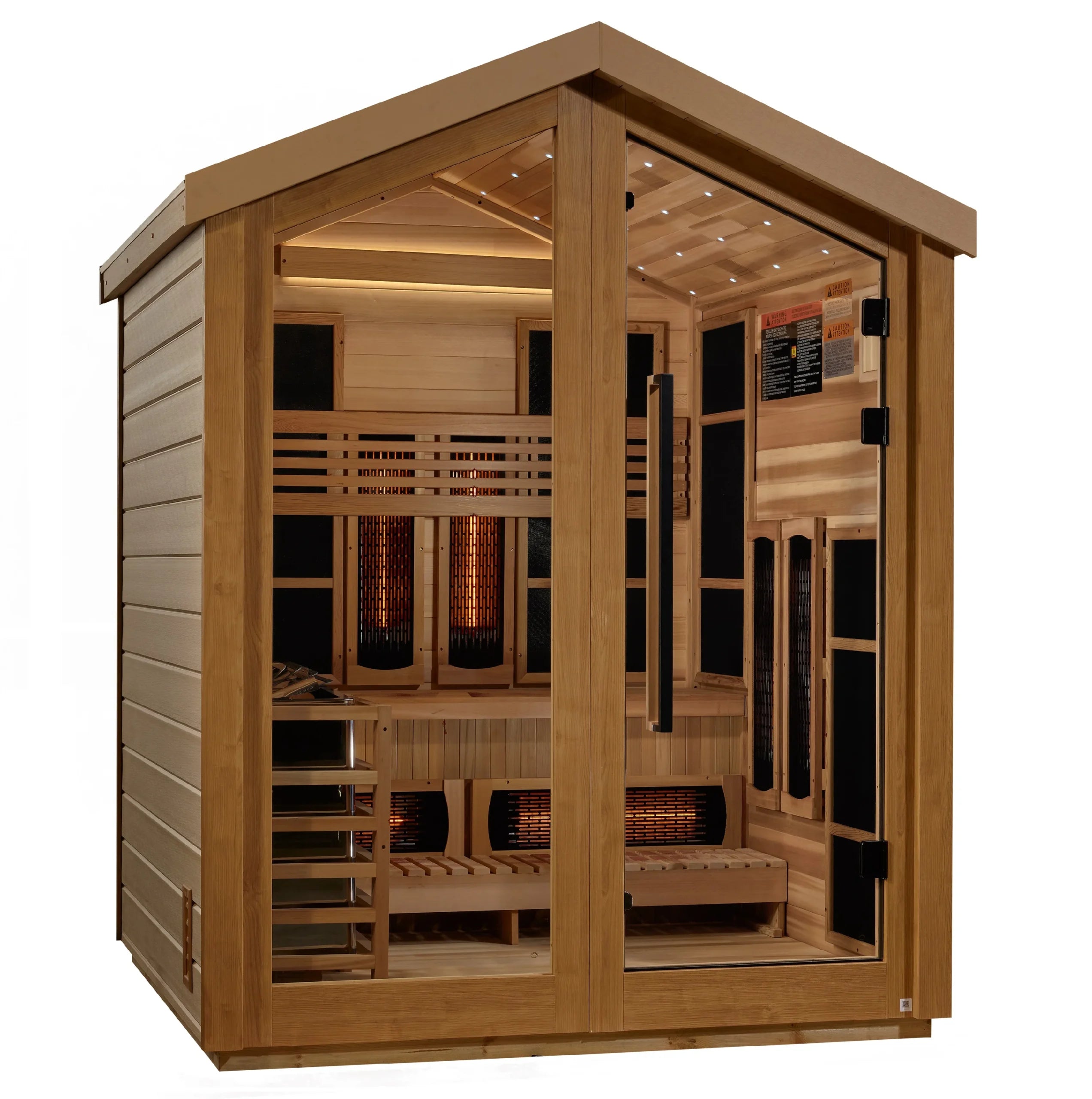 Golden Designs Loviisa 3 Person Outdoor Hybrid Sauna  – Canadian Red Cedar Interior GDI‐8523‐01