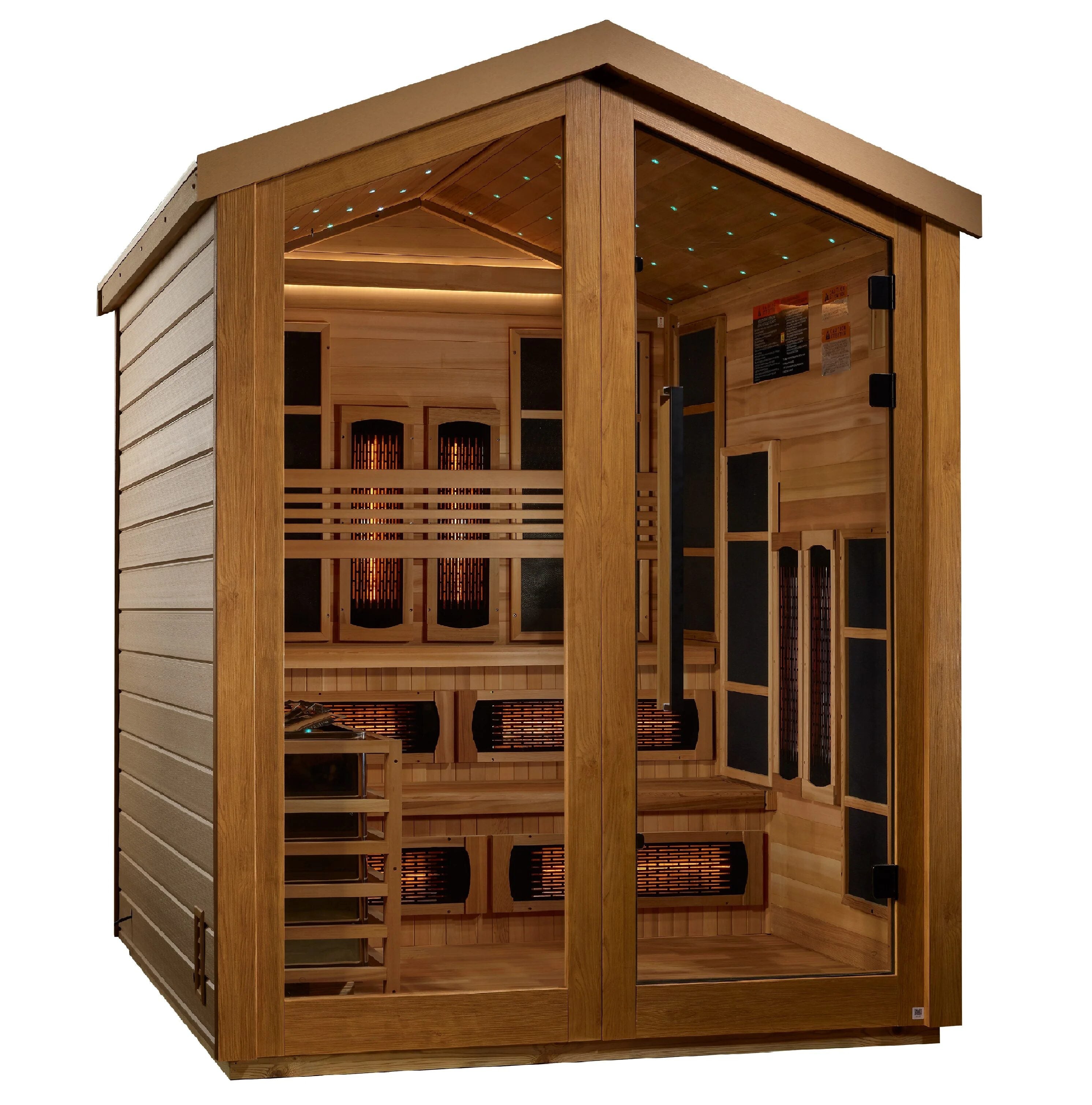 Golden Designs Kaskinen 6 Person Outdoor Hybrid Sauna  – Canadian Red Cedar Interior GDI‐8526‐01