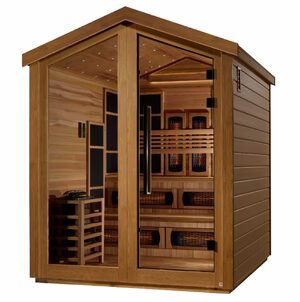Golden Designs Kaskinen 6 Person Outdoor Hybrid Sauna  – Canadian Red Cedar Interior GDI‐8526‐01