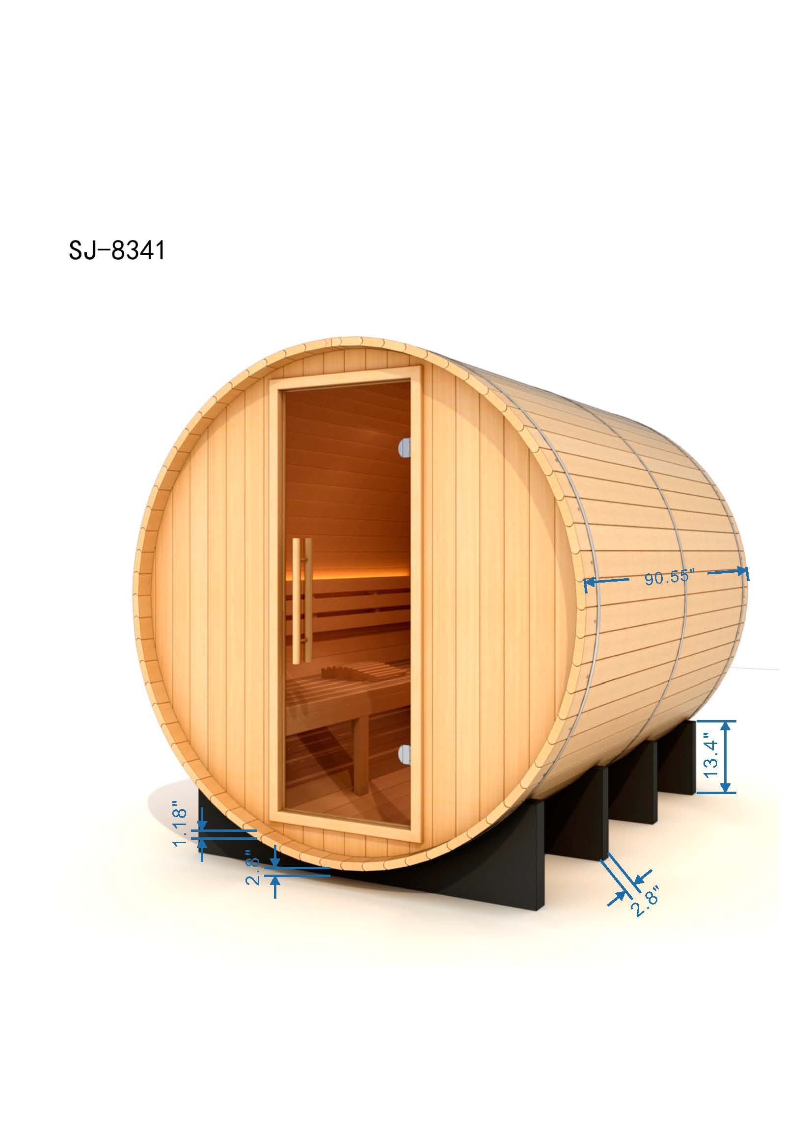 Golden Designs St. Moritz 2 Person Barrel Traditional Sauna – Pacific Cedar GDI-B002-01