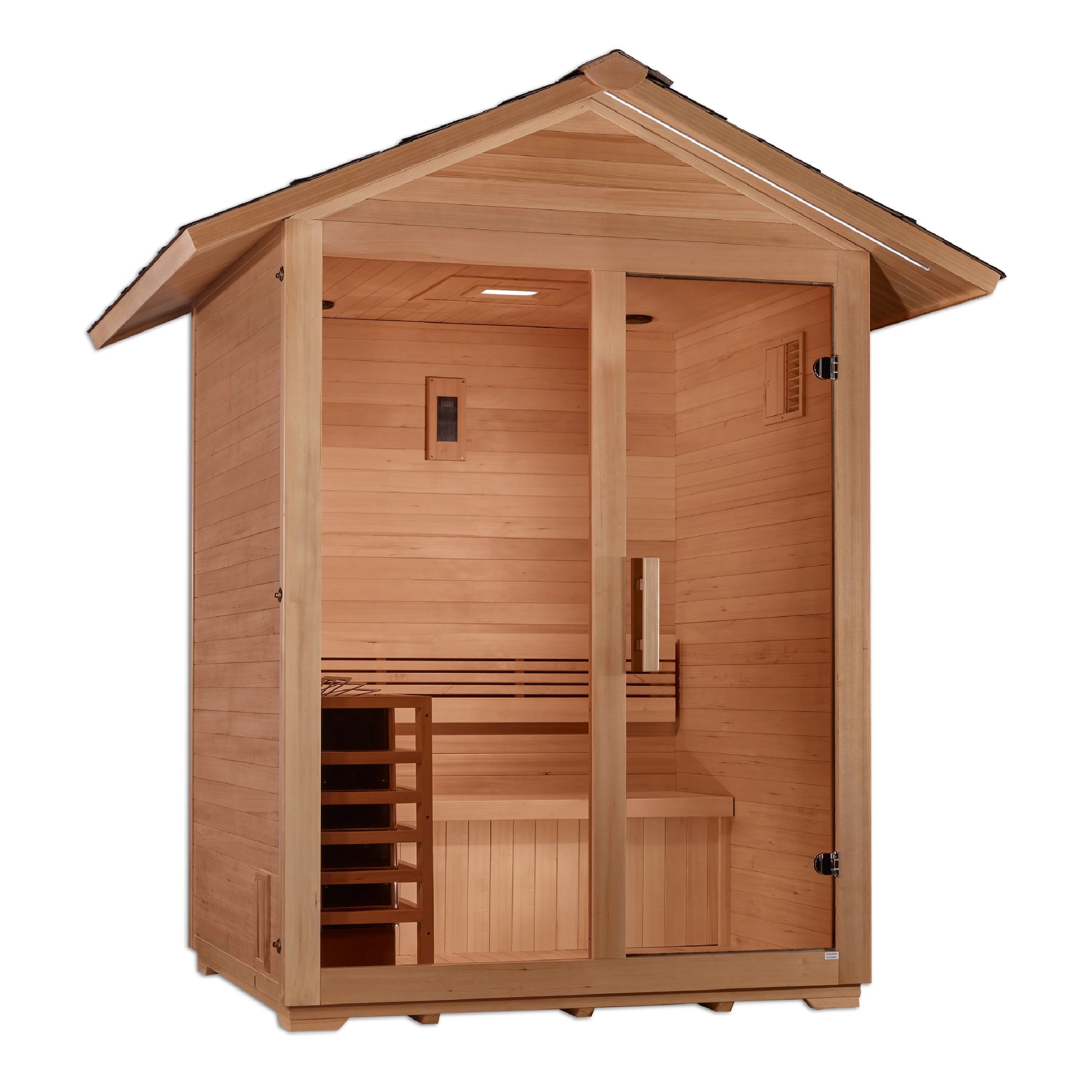 Golden Designs Arlberg 3 Person Traditional Outdoor Steam Sauna –  Canadian Hemlock GDI-8103-01