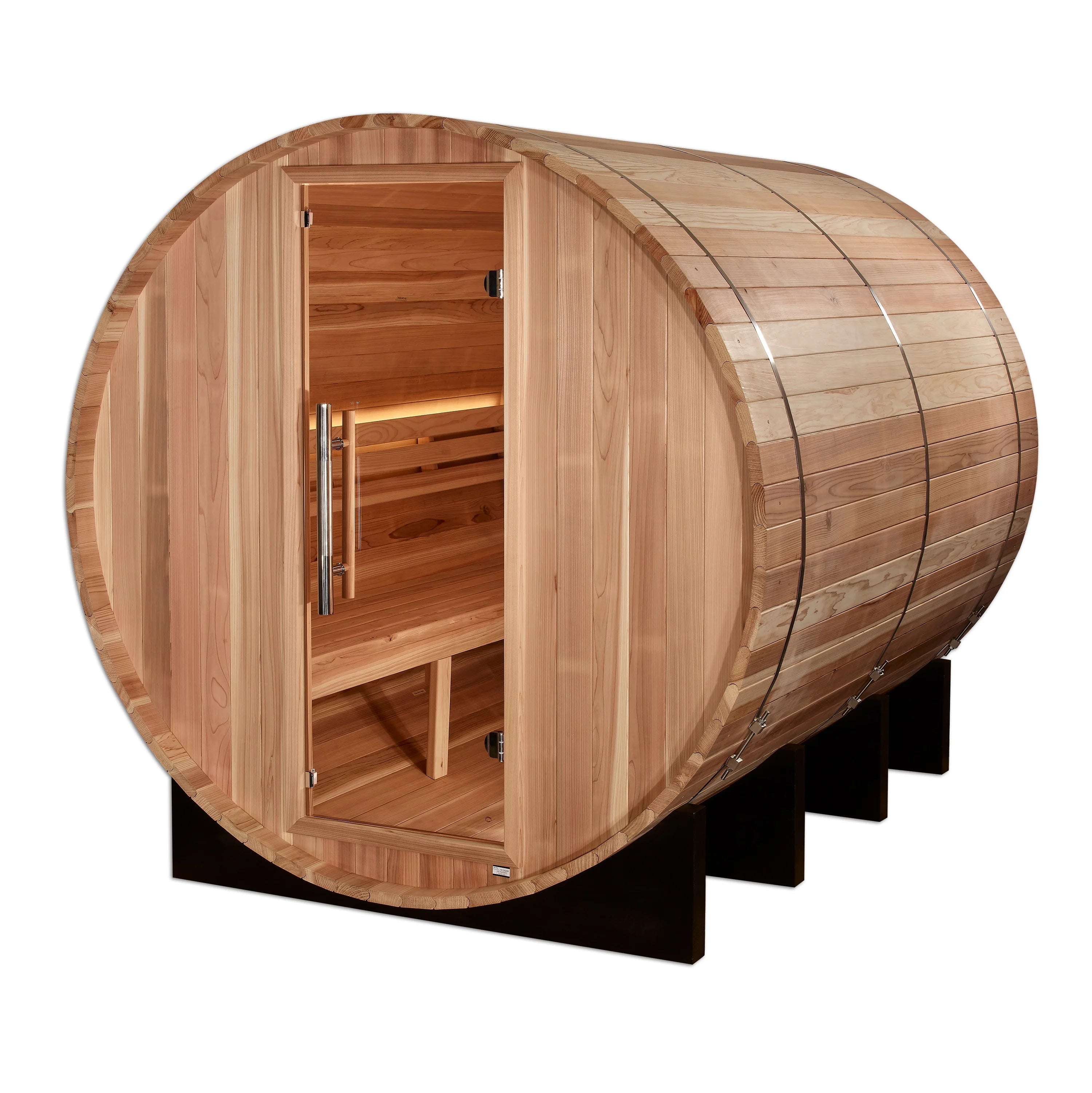 Golden Designs Klosters 6 Person Barrel Traditional Sauna – Pacific Cedar GDI-B006-01