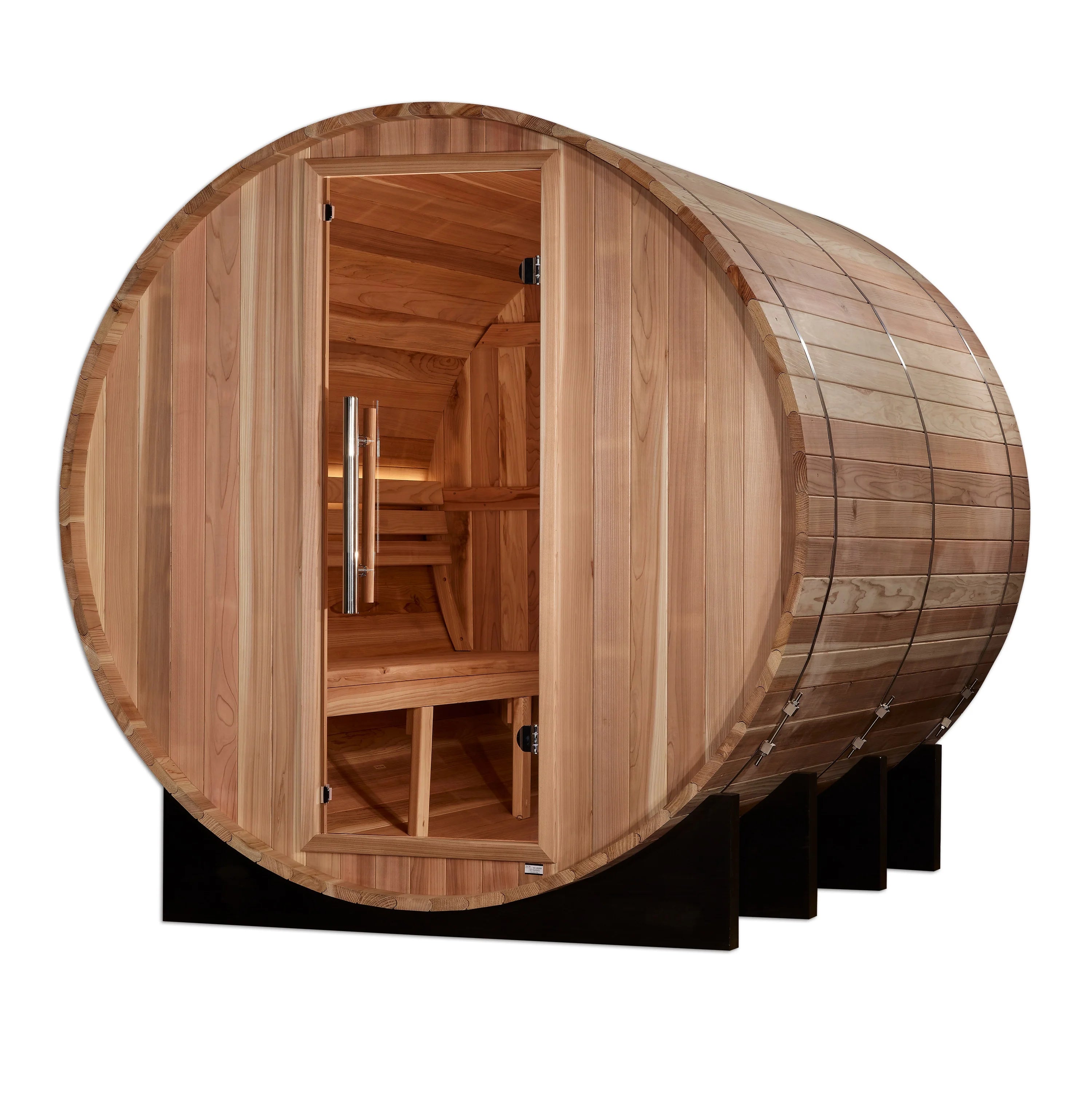 Golden Designs Klosters 6 Person Barrel Traditional Sauna – Pacific Cedar GDI-B006-01