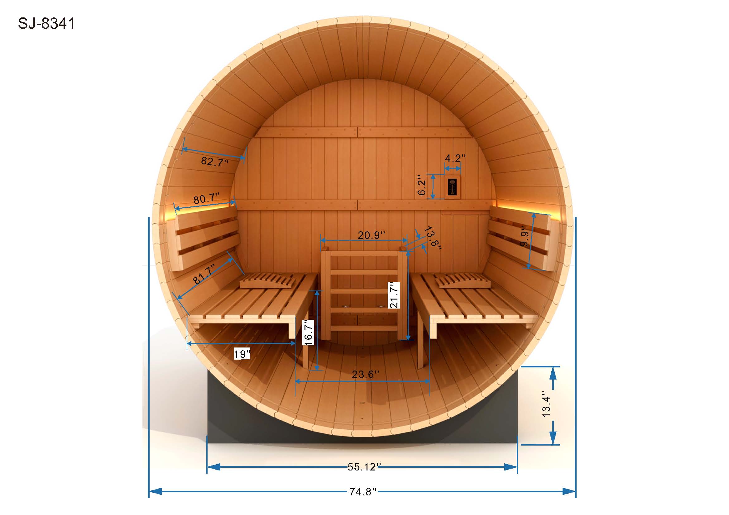 Golden Designs St. Moritz 2 Person Barrel Traditional Sauna – Pacific Cedar GDI-B002-01
