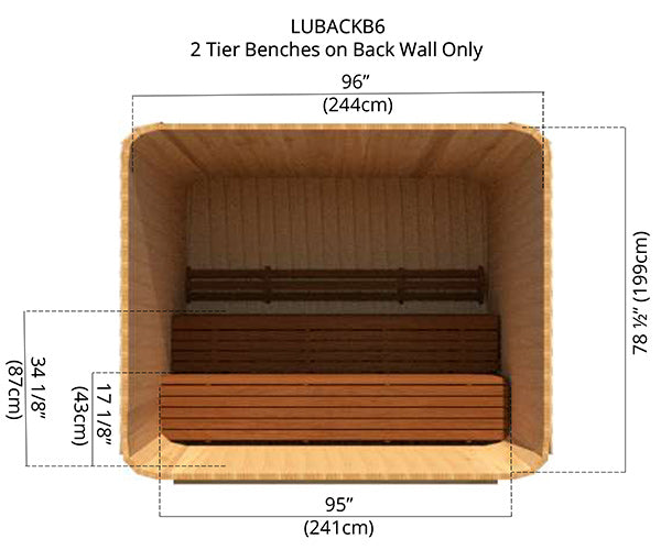 2 Tier Benches on Back Wall Only