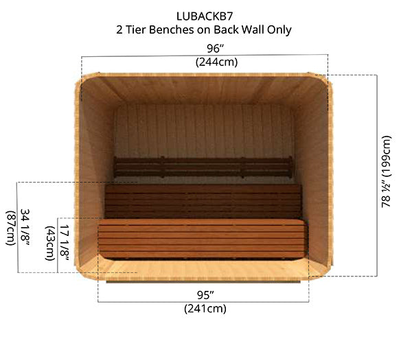 2 Tier Benches on Back Wall Only