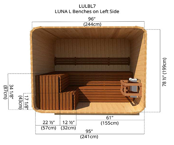 Luna L Benches on Left Side