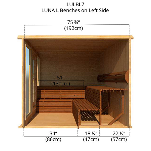 Luna L Benches on Left Side