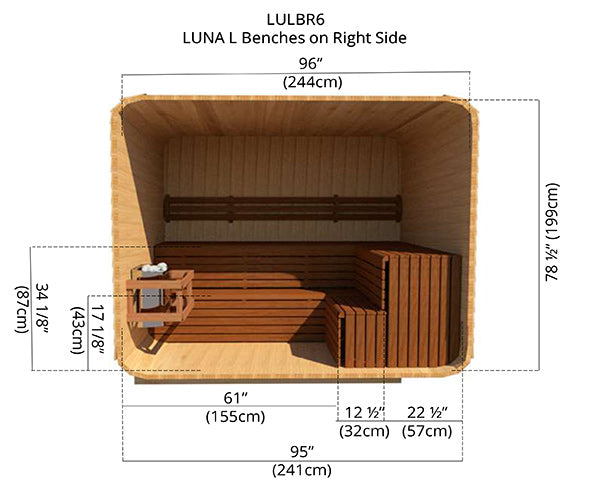 Luna L Benches on Right Side