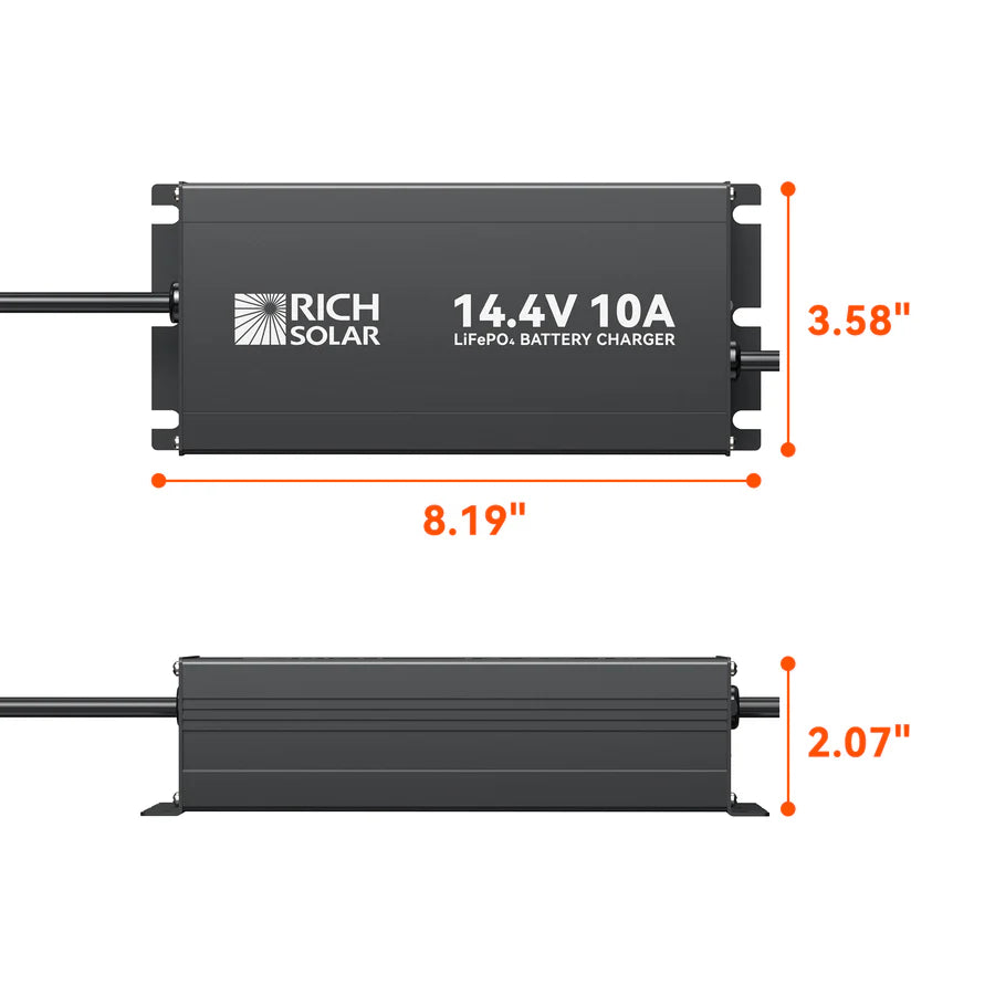12V(14.6V) 10A | 100-240VAC | 12V LiFePO4 Battery Charger