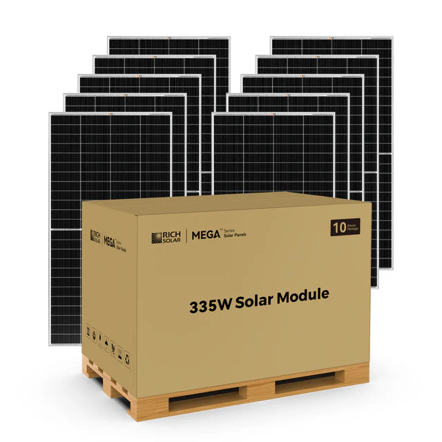 MEGA 335 | 335 Watt Solar Panel | Premium Grid-tie or Off-grid Solar Panel for Residential, Commercial, Agriculture | 25-Year Output Warranty