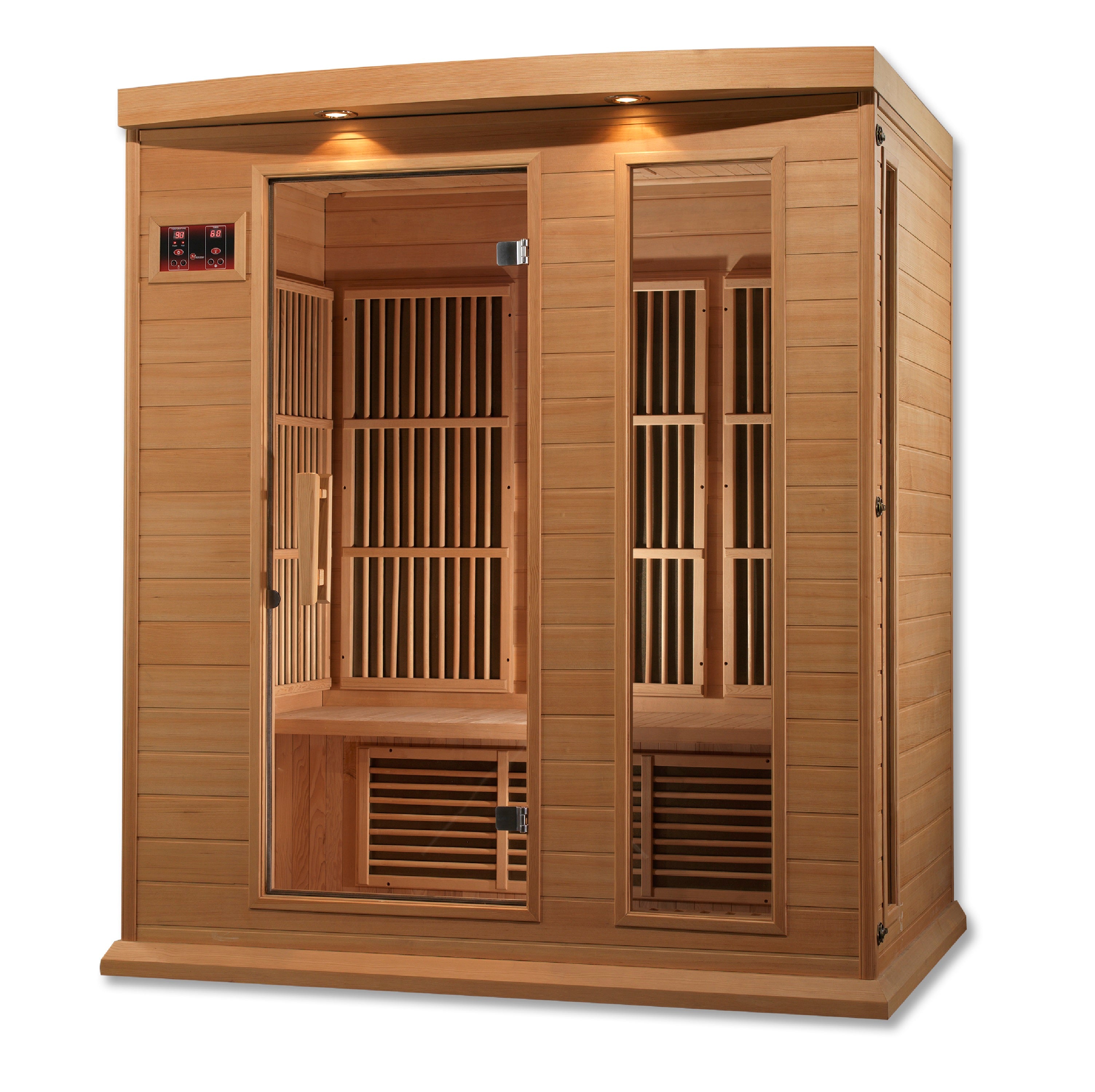 Maxxus Montilemar 3 Person Near Zero EMF FAR Infrared Sauna – Canadian Hemlock MX-K306-01-ZF