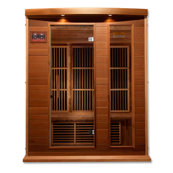 Maxxus Montilemar 3 Person Near Zero EMF FAR Infrared Sauna – Canadian Red Cedar MX-K306-01-ZF CED