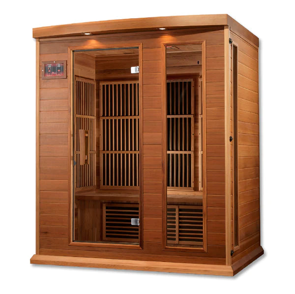 Maxxus Montilemar 3 Person Near Zero EMF FAR Infrared Sauna – Canadian Red Cedar MX-K306-01-ZF CED