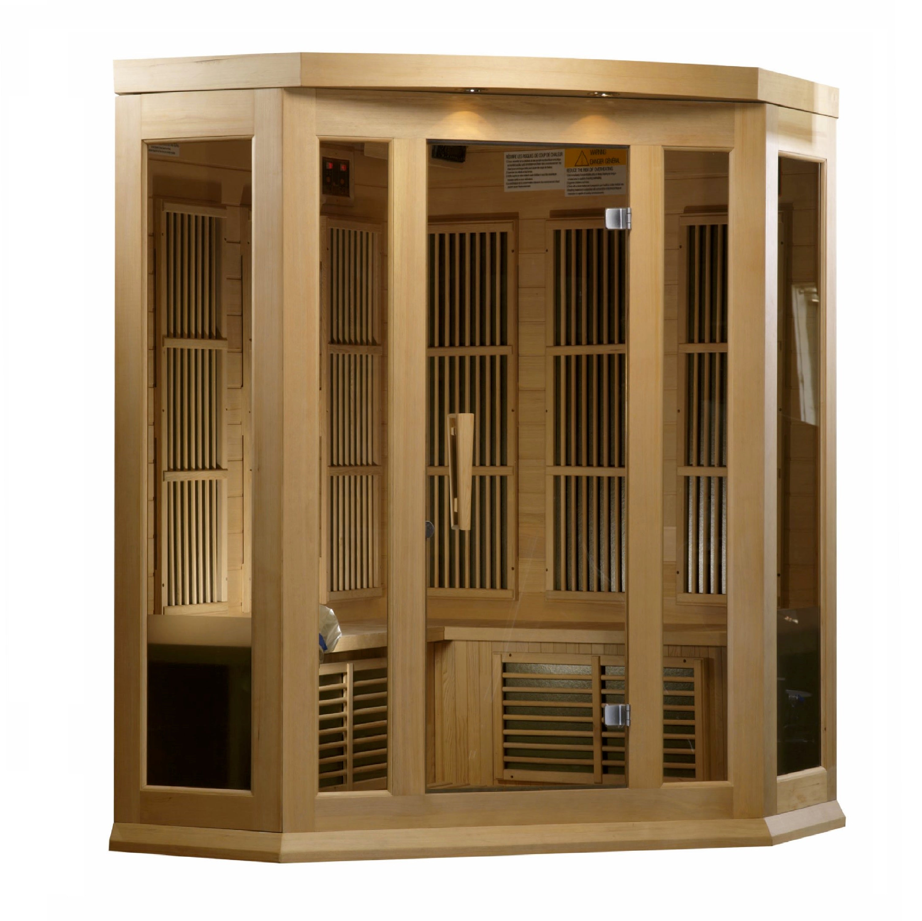 Maxxus Avignon 3 Person Corner Low EMF FAR Infrared Sauna Canadian Hemlock MX-K356-01