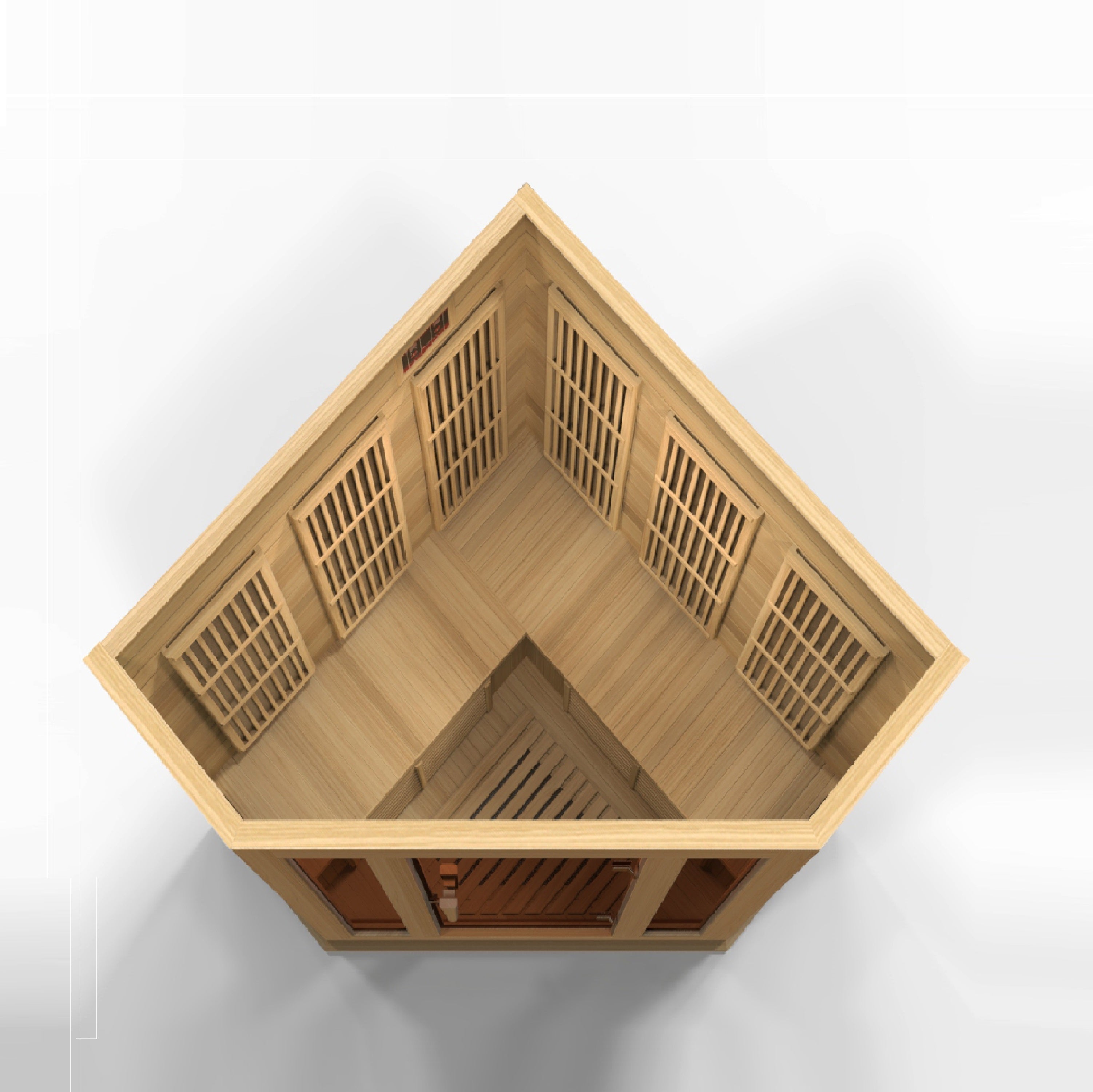 Maxxus Avignon 3 Person Corner Near Zero EMF FAR Infrared Sauna – Canadian Hemlock MX-K356-01-ZF