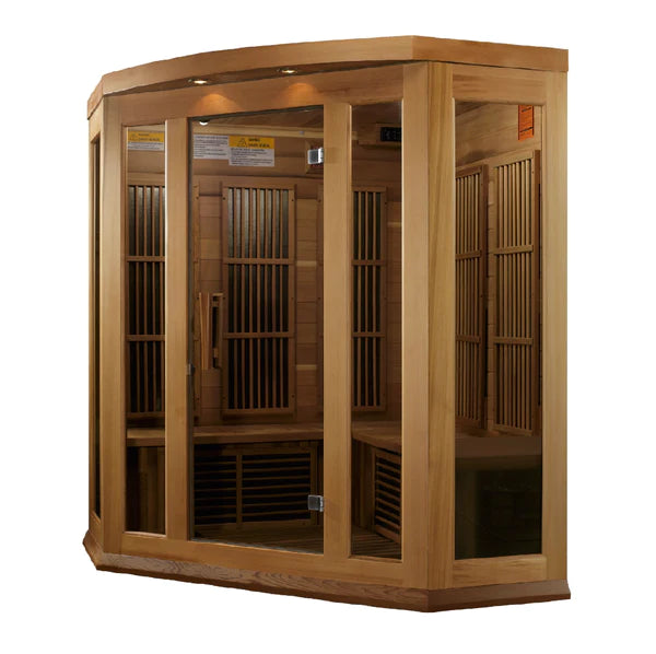 Maxxus Avignon 3 Person Corner Low EMF FAR Infrared Sauna Canadian Red Cedar MX-K356-01 CED