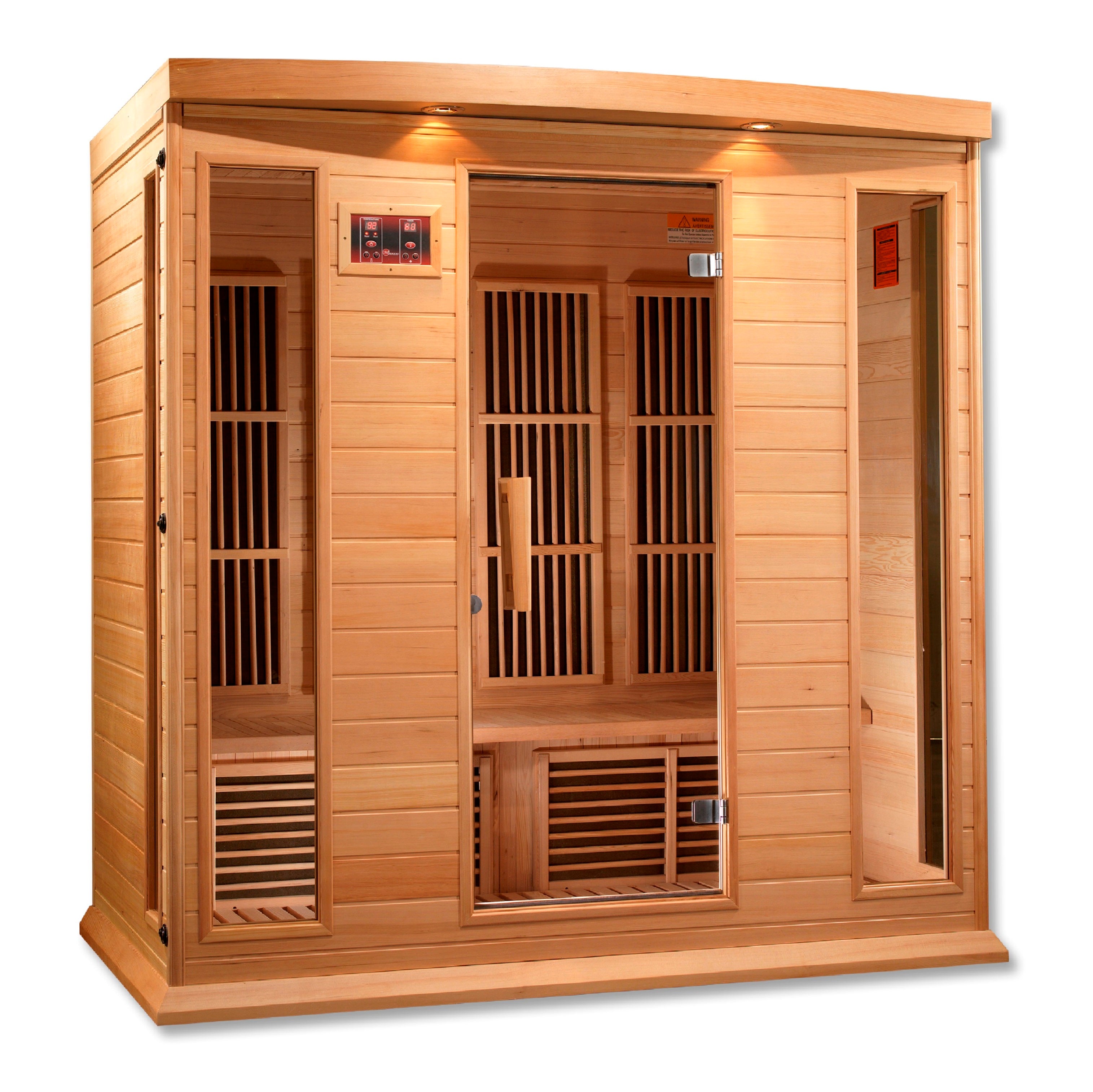 Maxxus Chaumont 4 Person Near Zero EMF FAR Infrared Sauna – Canadian Hemlock MX-K406-01-ZF