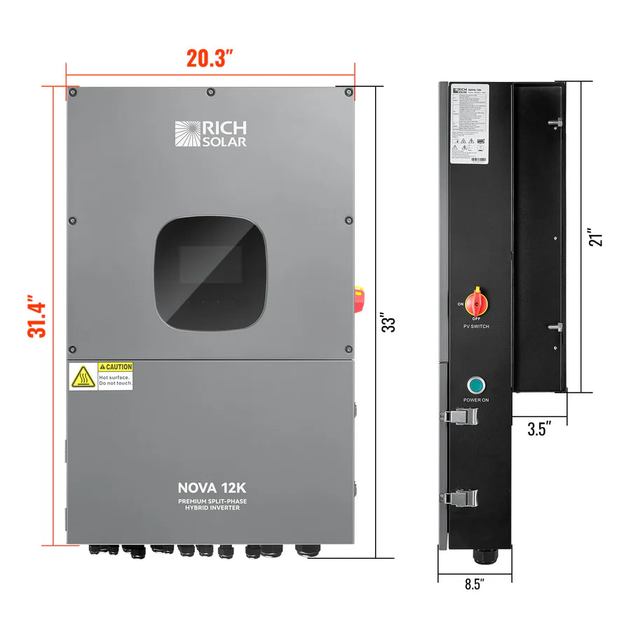 NOVA 12K | 12000 Watt 48V Split Phase Hybrid Inverter