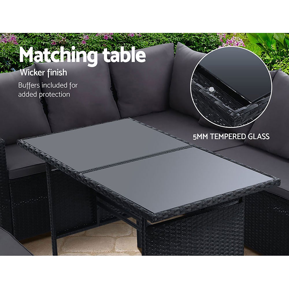 Gardeon Outdoor Furniture Dining Setting Sofa Set Lounge Wicker 8