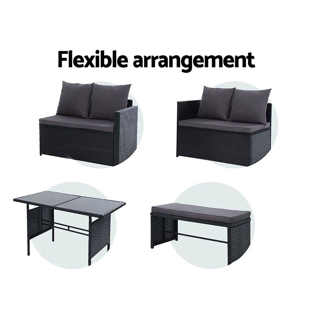 Gardeon Outdoor Furniture Dining Setting Sofa Set Lounge Wicker 8
