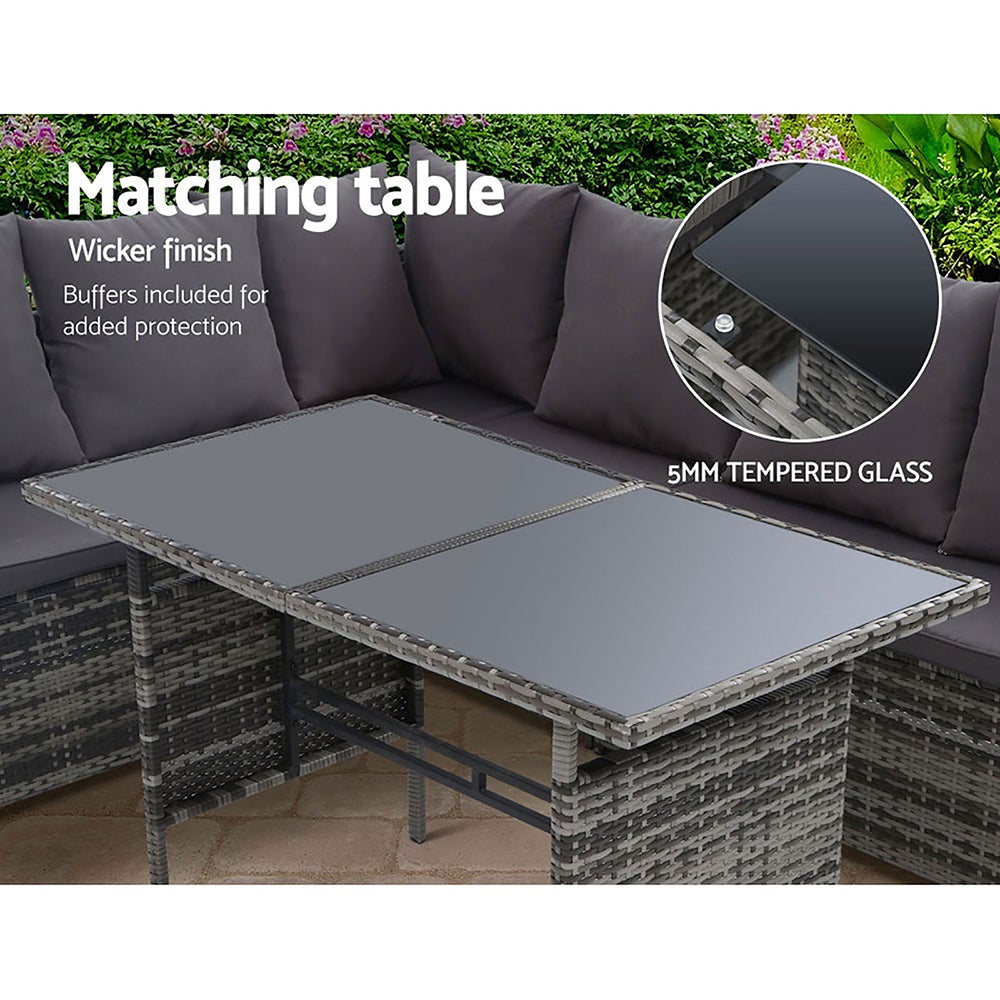 Gardeon Outdoor Furniture Dining Setting Sofa Set Lounge Wicker 9