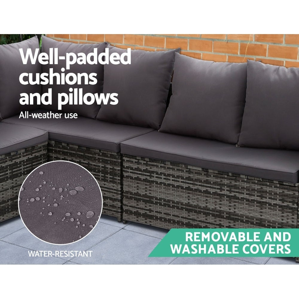Gardeon Outdoor Furniture Dining Setting Sofa Set Lounge Wicker 9
