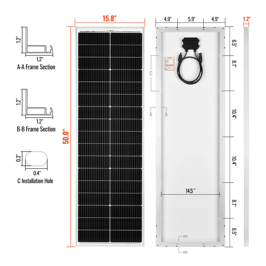 MEGA 100 SLIM | 100 Watt Slim Solar Panel