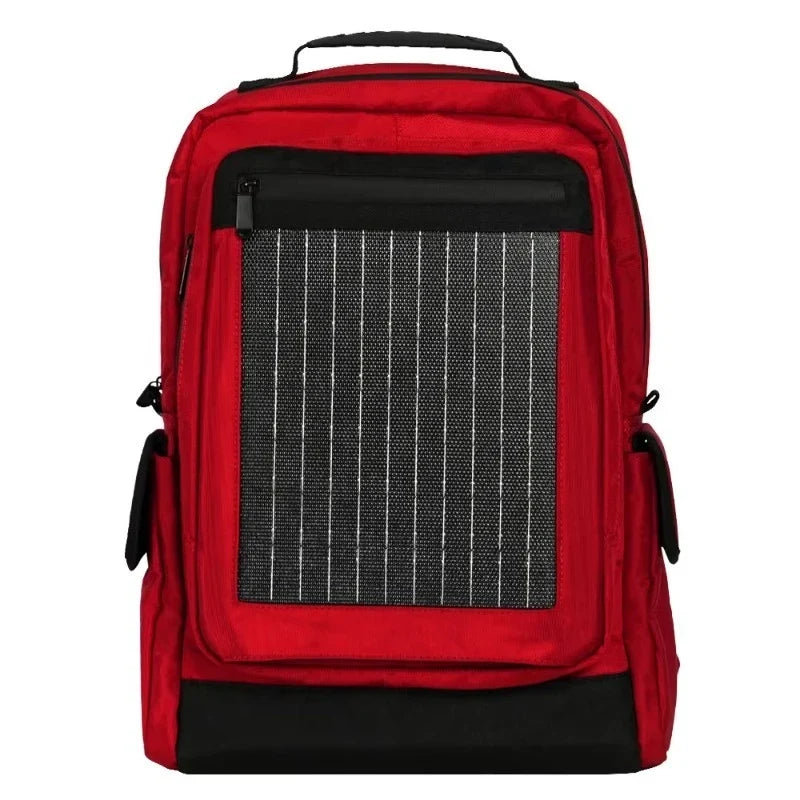 High-tech Unisex Portable Solar Backpack with Charging Port Smart Outdoor Bag Powered by Solar Panels