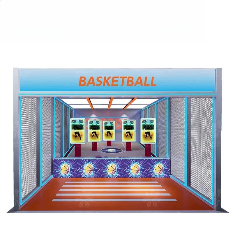 Northern Lights Metal Indoor Foldable Basketball Arcade Game Machine with Hoop Colorful Finish 2-Year Warranty Universal Plug