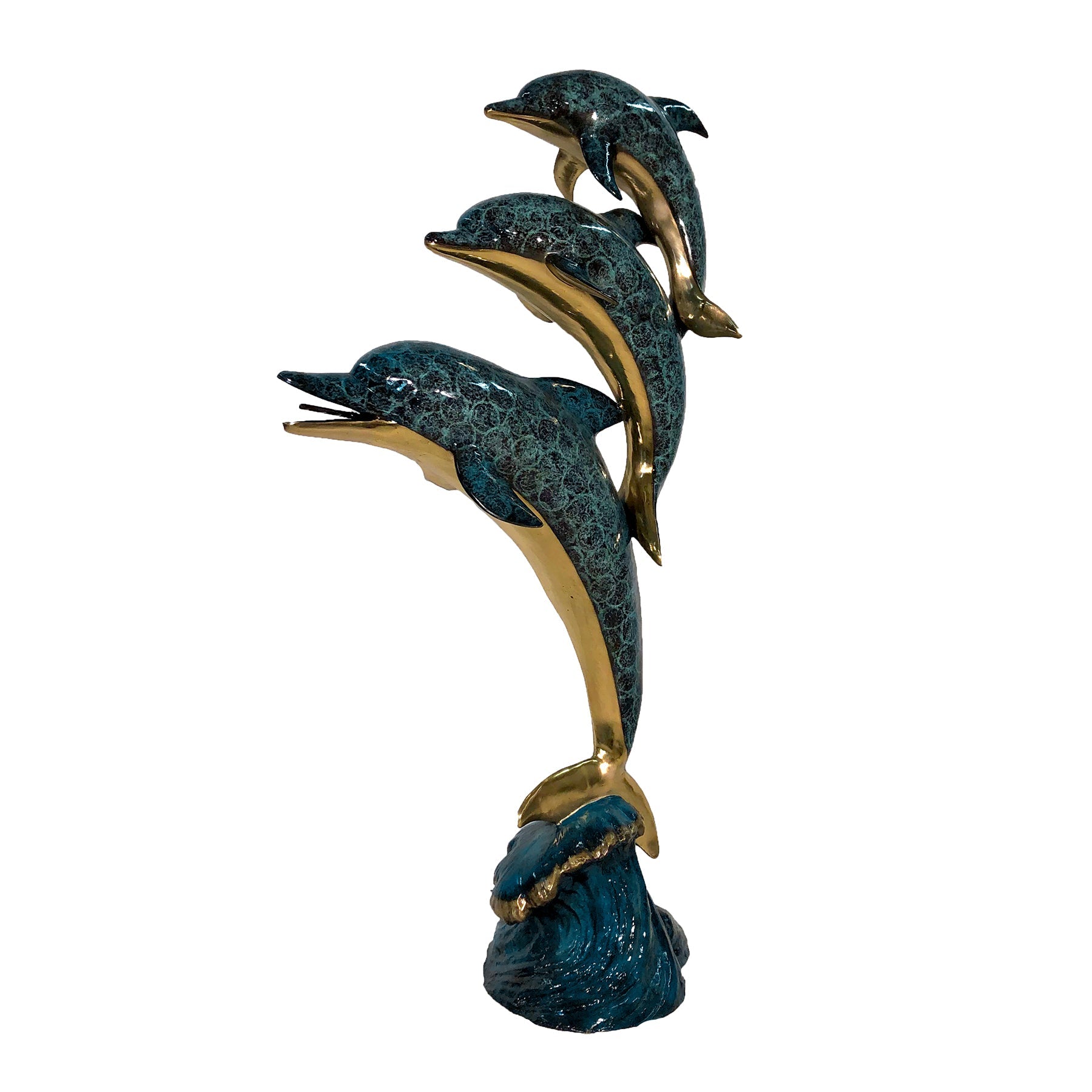 Three Jumping Dolphins Fountain Bronze Statue