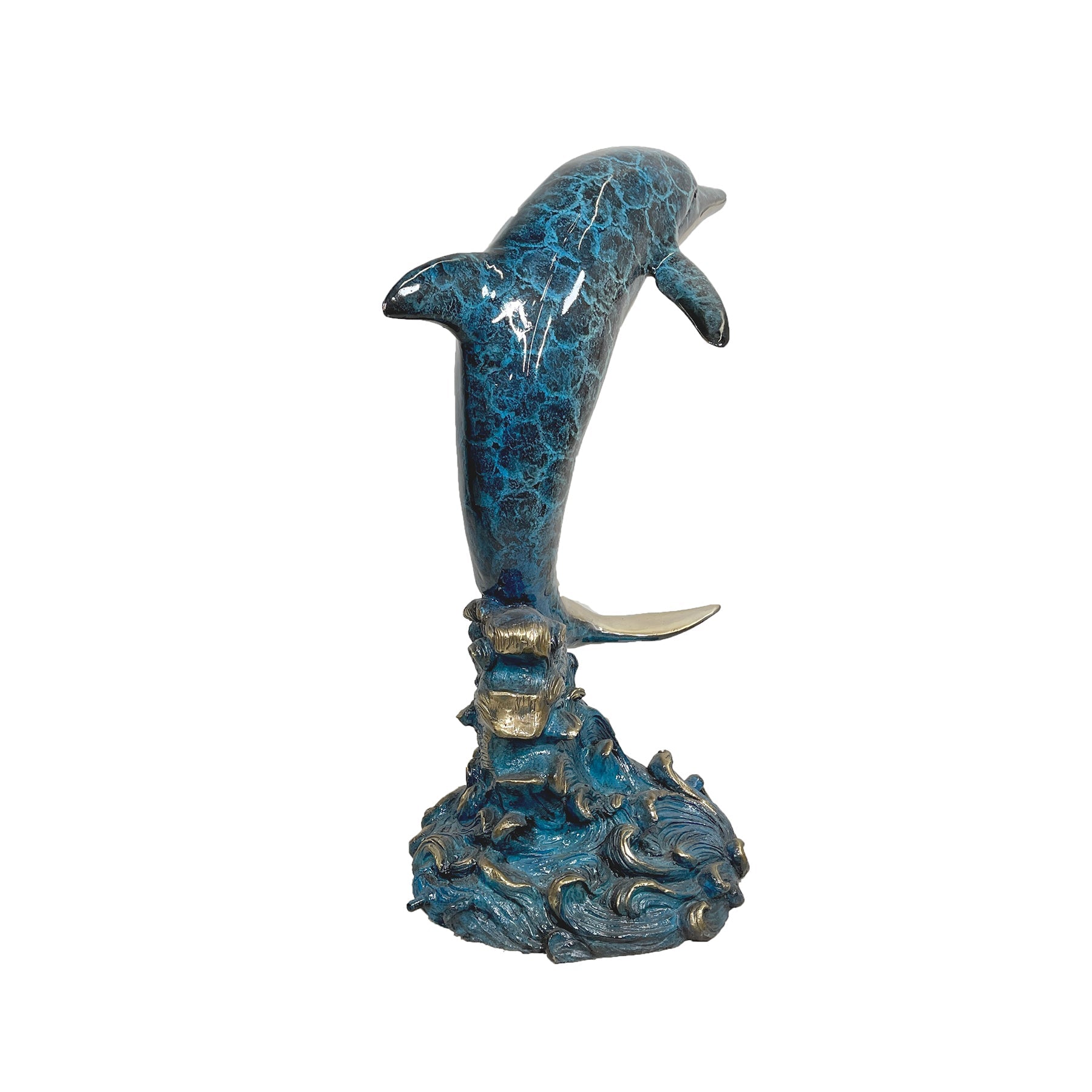 Dolphin Fountain Bronze Statue in Color Finish