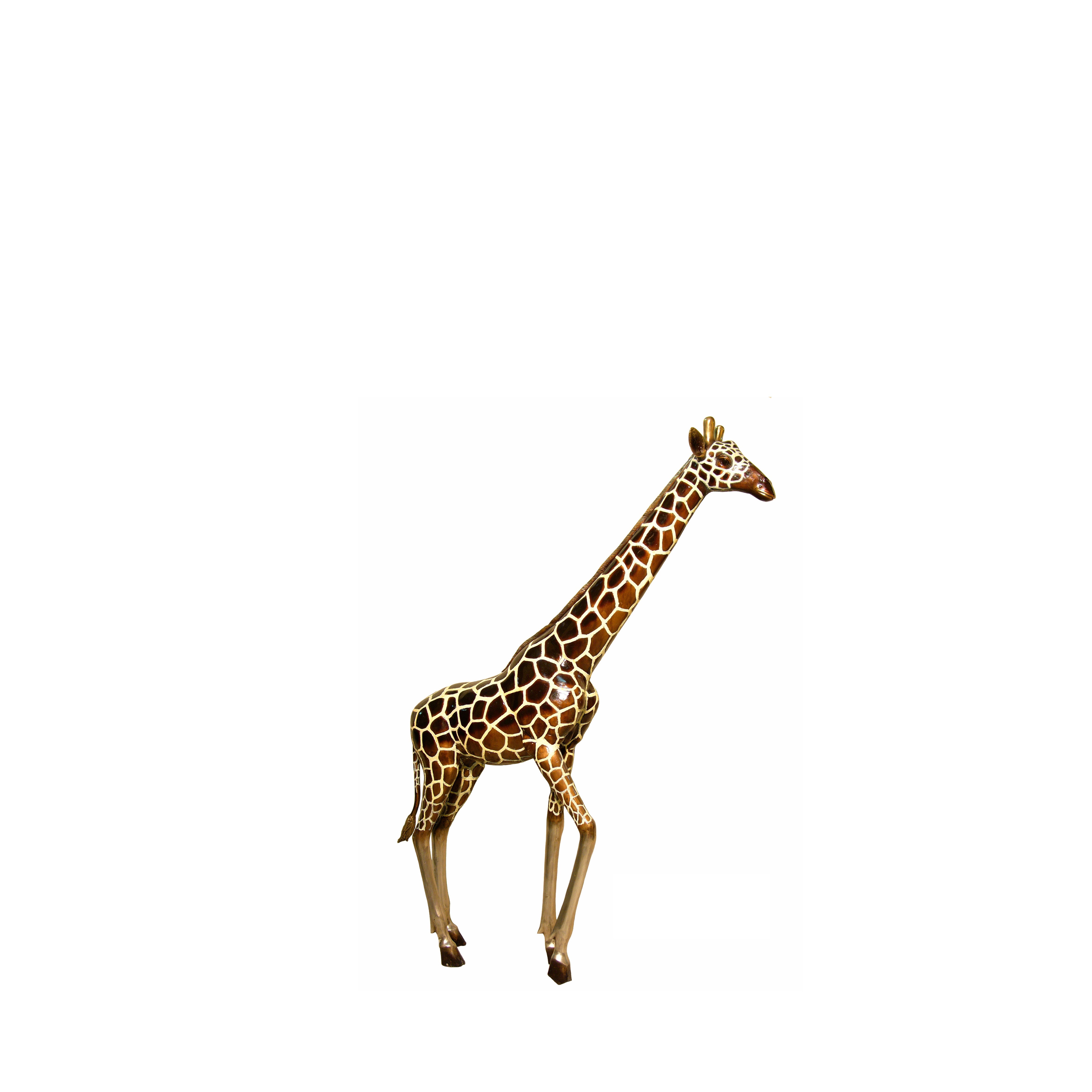 Giraffe Family Trio Bronze Statue Set