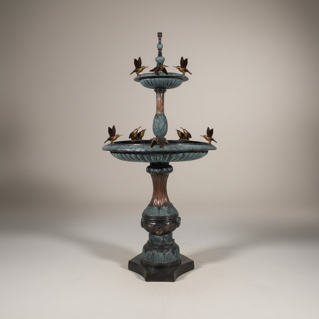 Classical Doves Two Tier Bronze Fountain