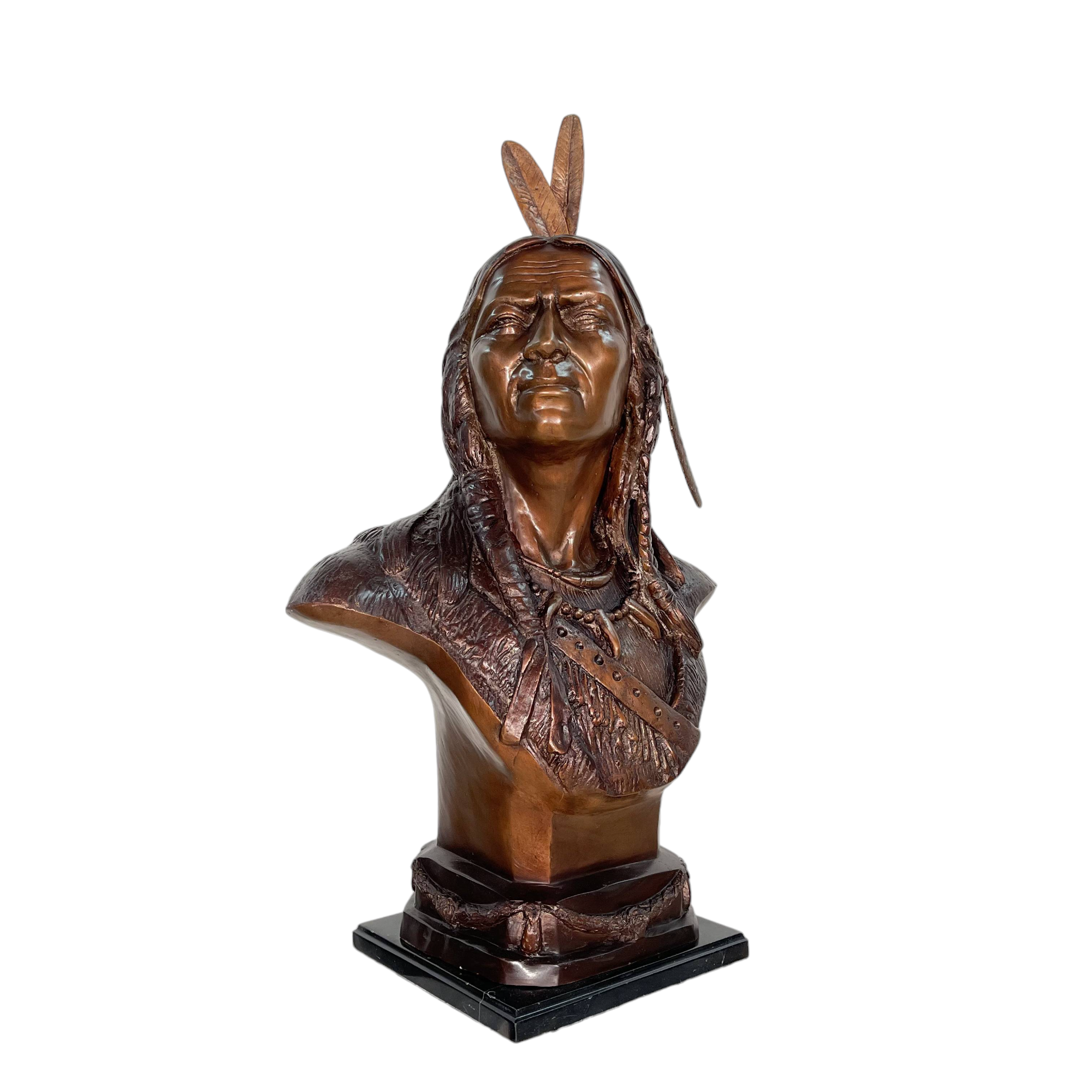 Indian Bust Bronze Table-Top Statue