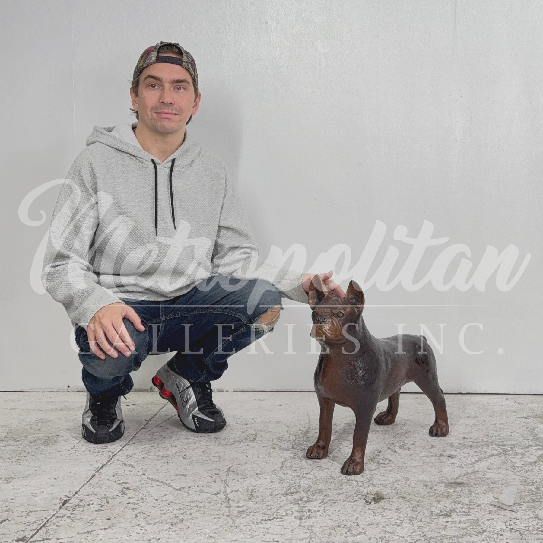 Medium French Bulldog Bronze Statue