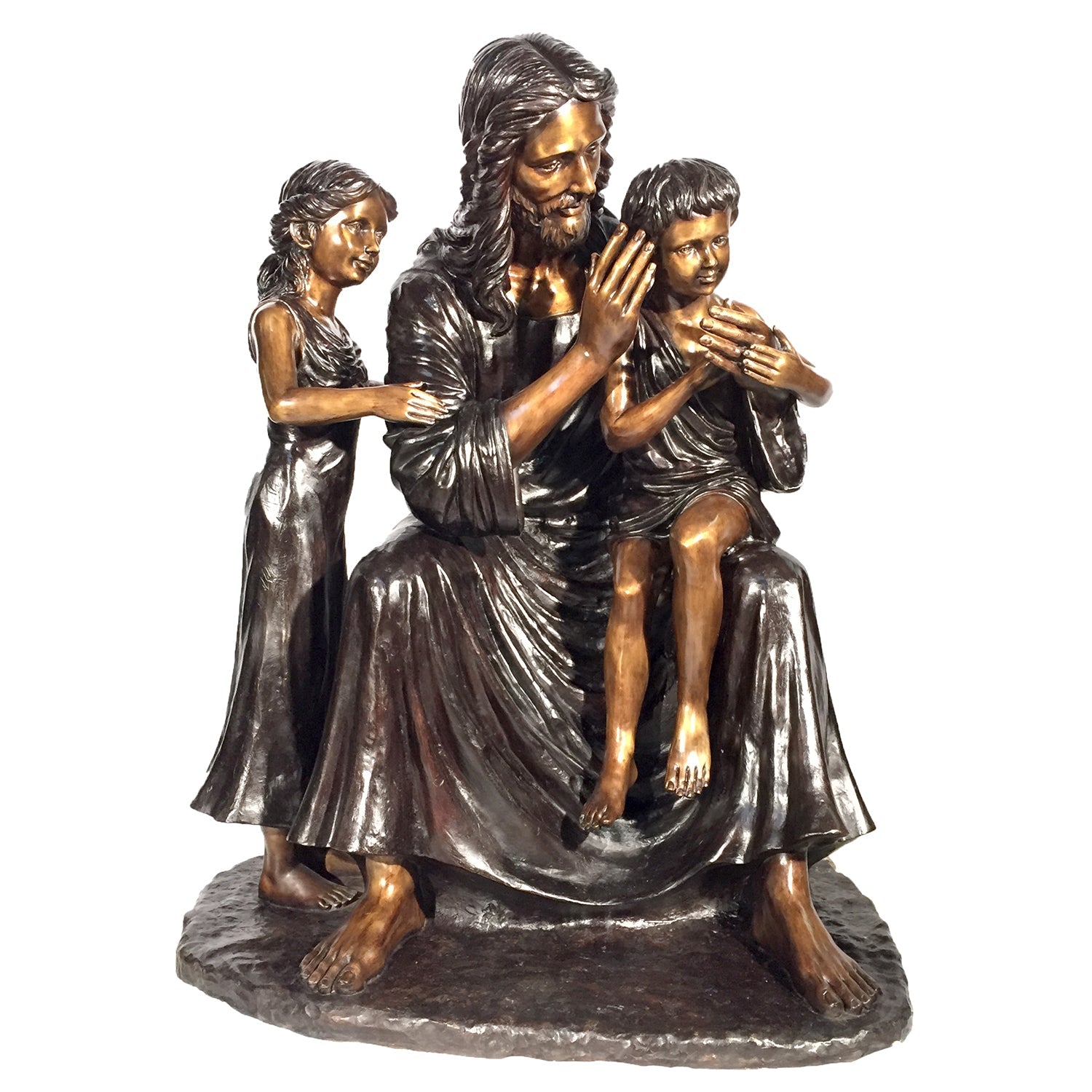 Jesus with Children Life-size Bronze Statue